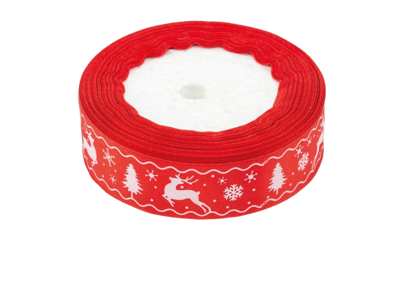 Wstążka satynowa Boże Narodzenie 25mmx22m WSX25-15 Brewis